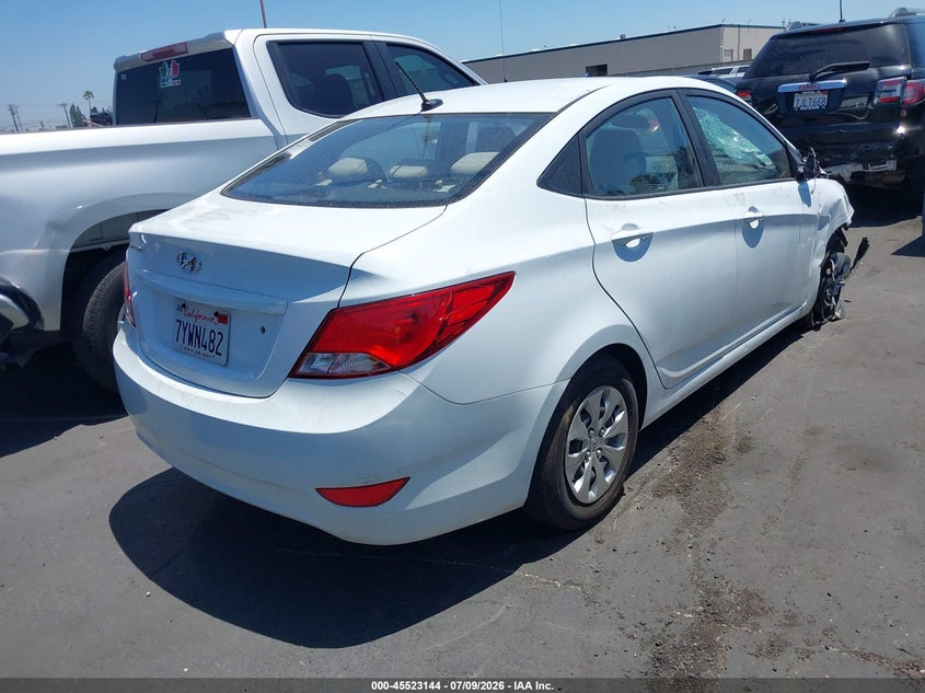 2017 Hyundai Accent VIN KMHCT4AEXHU265384 IAAI salvage auction — RIGHT FRONT, Salvage Certificate (California), sold $725 on 2026-07-22 (photo 4)