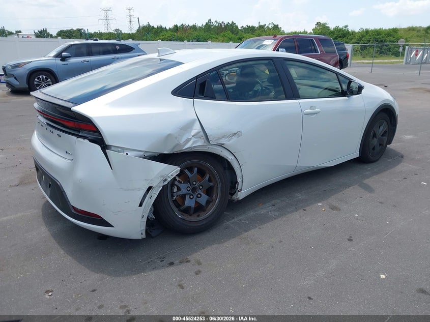 2023 Toyota Prius VIN JTDACAAU5P3010034 IAAI salvage auction — RIGHT REAR, Clear (Florida), sold $10,100 on 2026-07-06 (photo 4)