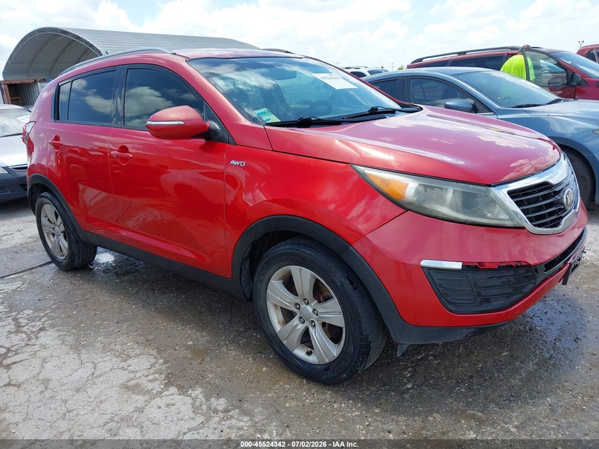 2013 Kia Sportage VIN KNDPBCA22D7412184 IAAI salvage auction — NORMAL WEAR, Original (Texas), sold $525 on 2026-07-29 (photo 1)