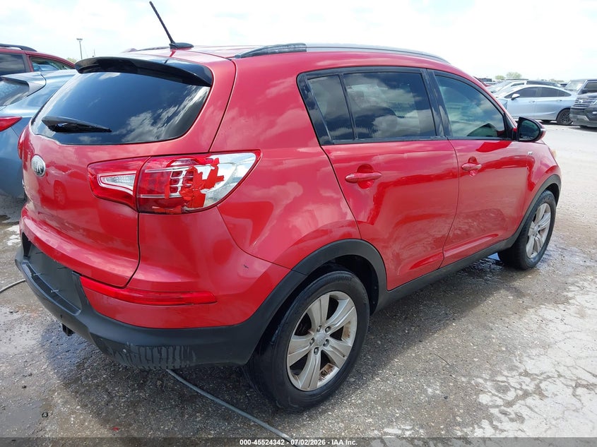 2013 Kia Sportage VIN KNDPBCA22D7412184 IAAI salvage auction — NORMAL WEAR, Original (Texas), sold $525 on 2026-07-29 (photo 4)
