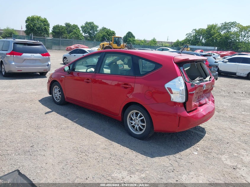 2012 Toyota Prius v VIN JTDZN3EU3C3099261 IAAI salvage auction — REAR END, Salvage (Pennsylvania), sold $1,500 on 2026-07-31 (photo 3)