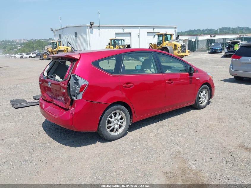2012 Toyota Prius v VIN JTDZN3EU3C3099261 IAAI salvage auction — REAR END, Salvage (Pennsylvania), sold $1,500 on 2026-07-31 (photo 4)