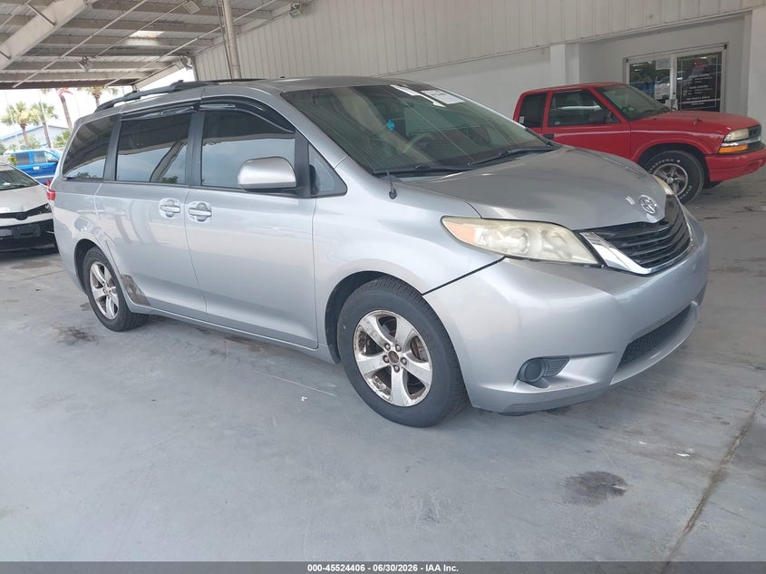 2013 Toyota Sienna VIN 5TDKK3DC3DS316391 IAAI salvage auction — LEFT FRONT, Rebuildable (Florida), sold $1,800 on 2026-07-29 (photo 1)