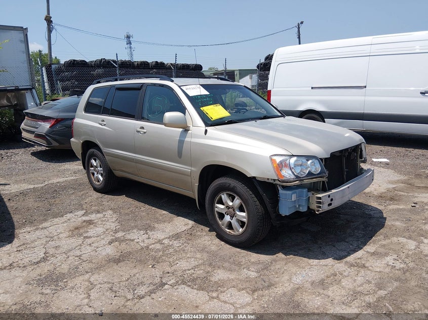 2002 Toyota Highlander VIN JTEHF21A620087082 IAAI salvage auction — FRONT END, Salvage (Pennsylvania), sold $1,550 on 2026-07-17 (photo 1)
