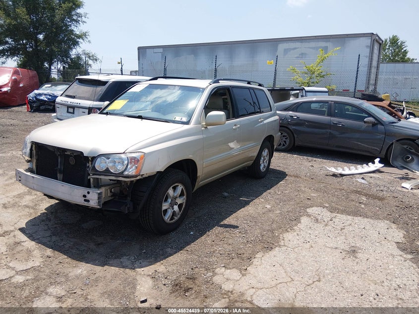 2002 Toyota Highlander VIN JTEHF21A620087082 IAAI salvage auction — FRONT END, Salvage (Pennsylvania), sold $1,550 on 2026-07-17 (photo 2)