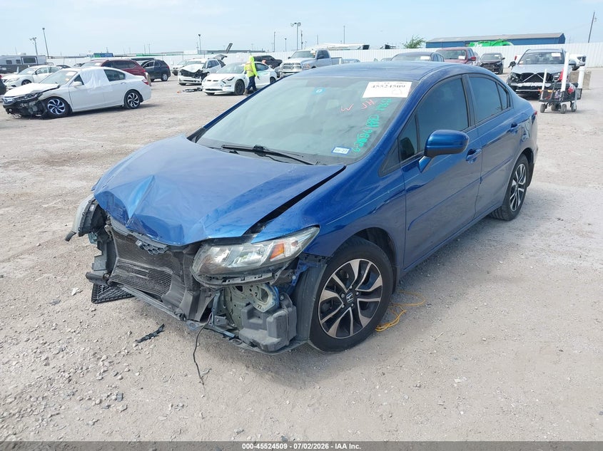 2014 Honda Civic VIN 19XFB2F8XEE038962 IAAI salvage auction — FRONT END, Salvage (Texas), sold $1,850 on 2026-07-19 (photo 2)