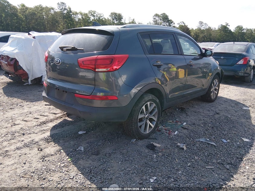 2014 Kia Sportage VIN KNDPB3AC4E7564722 IAAI salvage auction — RIGHT FRONT, Salvage (South Carolina), sold $1,600 on 2026-07-28 (photo 4)