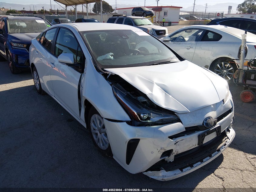 2019 Toyota Prius VIN JTDKARFU4K3074284 IAAI salvage auction — FRONT END, Salvage (California), sold $2,250 on 2026-07-29 (photo 1)