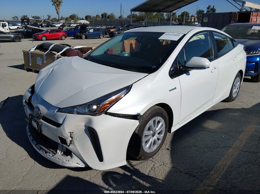 2019 Toyota Prius VIN JTDKARFU4K3074284 IAAI salvage auction — FRONT END, Salvage (California), sold $2,250 on 2026-07-29 (photo 2)