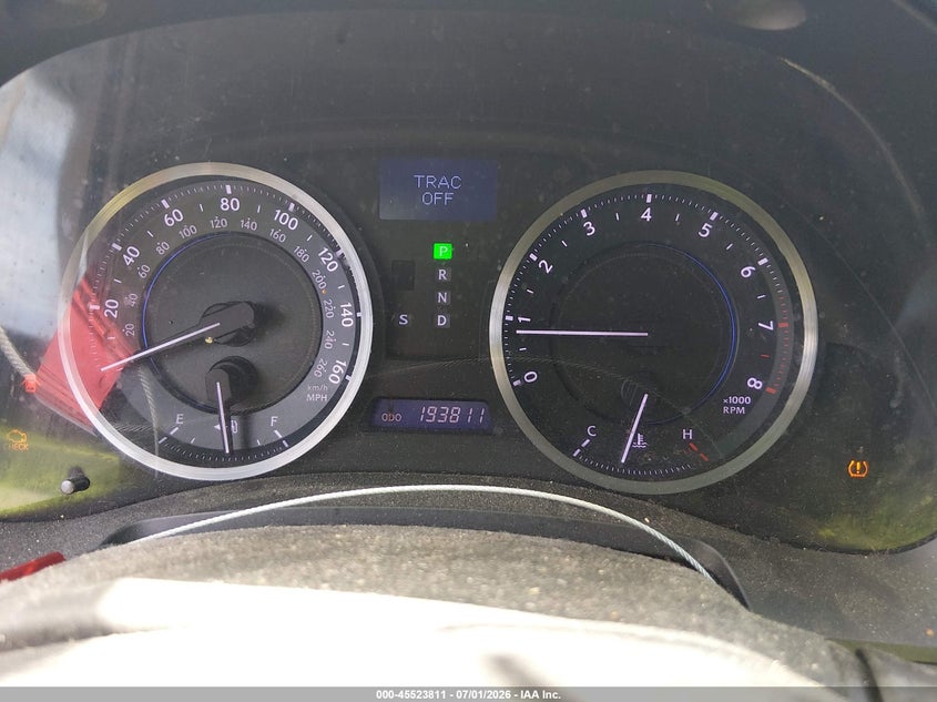 2012 Lexus Is 250 VIN JTHBF5C27C5183937 IAAI salvage auction — NORMAL WEAR, Original (Texas), sold $500 on 2026-07-29 (photo 7)