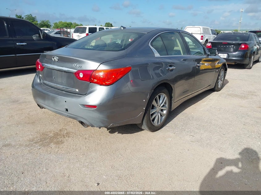 2015 Infiniti Q50 VIN JN1BV7AR9FM399804 IAAI salvage auction — NORMAL WEAR, Original (Texas), sold $25 on 2026-07-22 (photo 4)