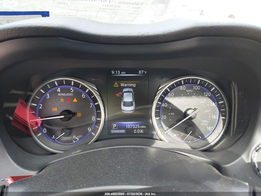 2015 Infiniti Q50 VIN JN1BV7AR9FM399804 IAAI salvage auction — NORMAL WEAR, Original (Texas), sold $25 on 2026-07-22 (photo 7)