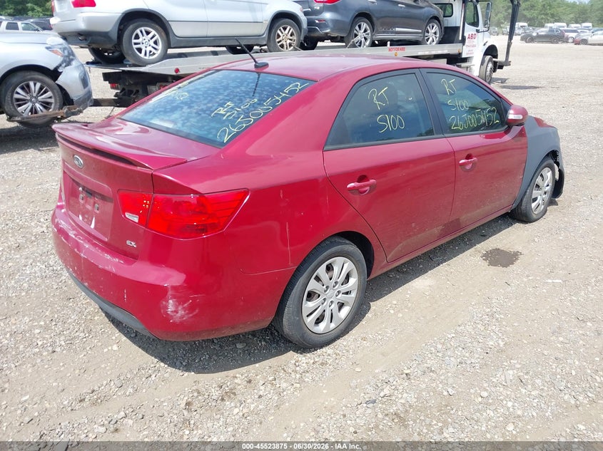2012 Kia Forte VIN KNAFU4A20C5571434 IAAI salvage auction — FRONT & REAR, Salvage Title, sold $25 on 2026-07-28 (photo 4)