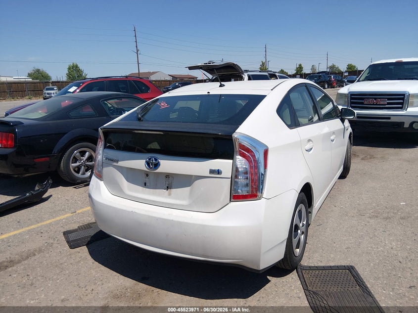 2013 Toyota Prius VIN JTDKN3DU5D5550019 IAAI salvage auction — NORMAL WEAR, Clear (Colorado), sold $3,050 on 2026-07-07 (photo 4)