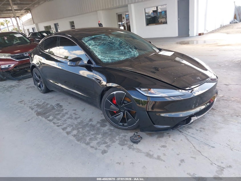 2026 Tesla Model 3 VIN 5YJ3E1ETXTF127724 IAAI salvage auction — FRONT END, Rebuildable (Florida), sold $18,300 on 2026-07-12 (photo 1)