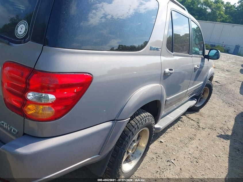2001 Toyota Sequoia VIN 5TDBT48A21S008006 IAAI salvage auction — NORMAL WEAR, Clear (Massachusetts), sold $225 on 2026-07-14 (photo 4)