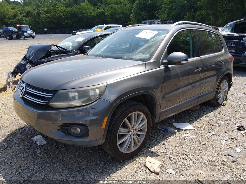2012 Volkswagen Tiguan VIN WVGAV7AX5CW004519 IAAI salvage auction — LEFT REAR, Clear (Tennessee), sold $1,100 on 2026-08-13 (photo 2)