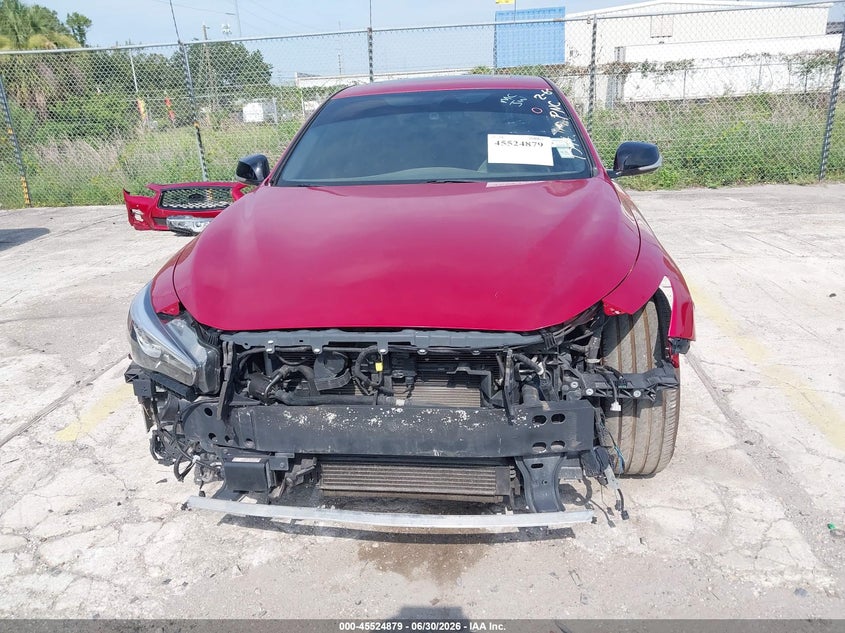2018 Infiniti Q50 VIN JN1FV7AP2JM460936 IAAI salvage auction — FRONT END, Clear (Virginia), sold $8,200 on 2026-07-08 (photo 6)