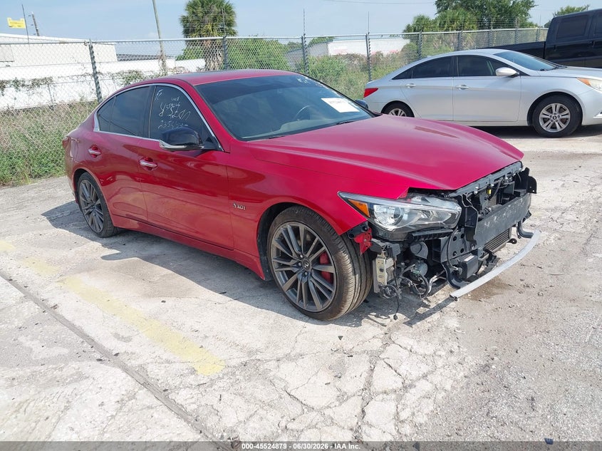 2018 Infiniti Q50 VIN JN1FV7AP2JM460936 IAAI salvage auction — FRONT END, Clear (Virginia), sold $8,200 on 2026-07-08 (photo 1)