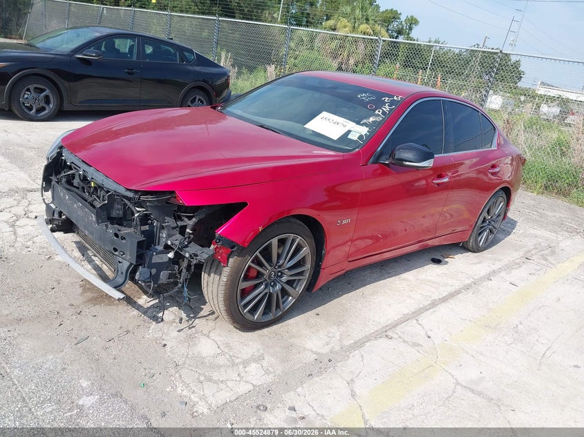 2018 Infiniti Q50 VIN JN1FV7AP2JM460936 IAAI salvage auction — FRONT END, Clear (Virginia), sold $8,200 on 2026-07-08 (photo 2)