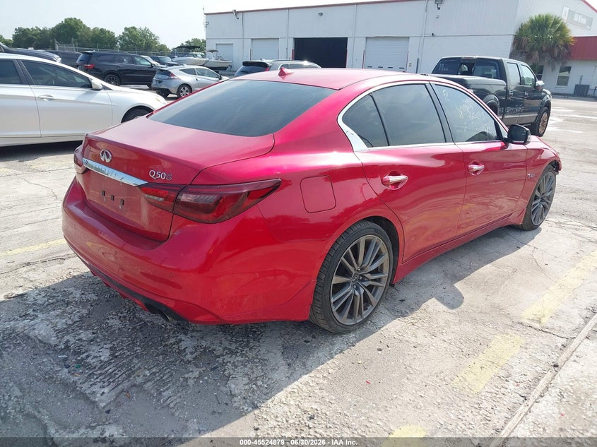 2018 Infiniti Q50 VIN JN1FV7AP2JM460936 IAAI salvage auction — FRONT END, Clear (Virginia), sold $8,200 on 2026-07-08 (photo 4)