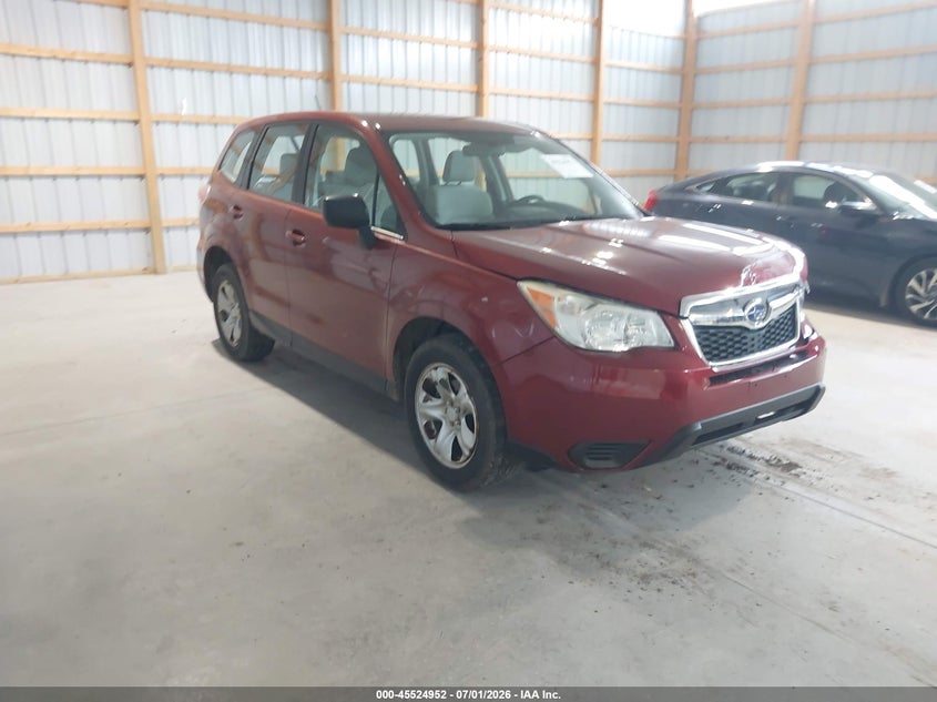 2014 Subaru Forester VIN JF2SJAACXEH515795 IAAI salvage auction — LEFT FRONT, Salvage Title, sold $675 on 2026-07-22 (photo 1)