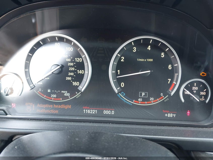 2015 BMW 5er VIN WBA5B3C54FD542239 IAAI salvage auction — FRONT END, Mv-907A (New York), sold $3,800 on 2026-08-01 (photo 7)