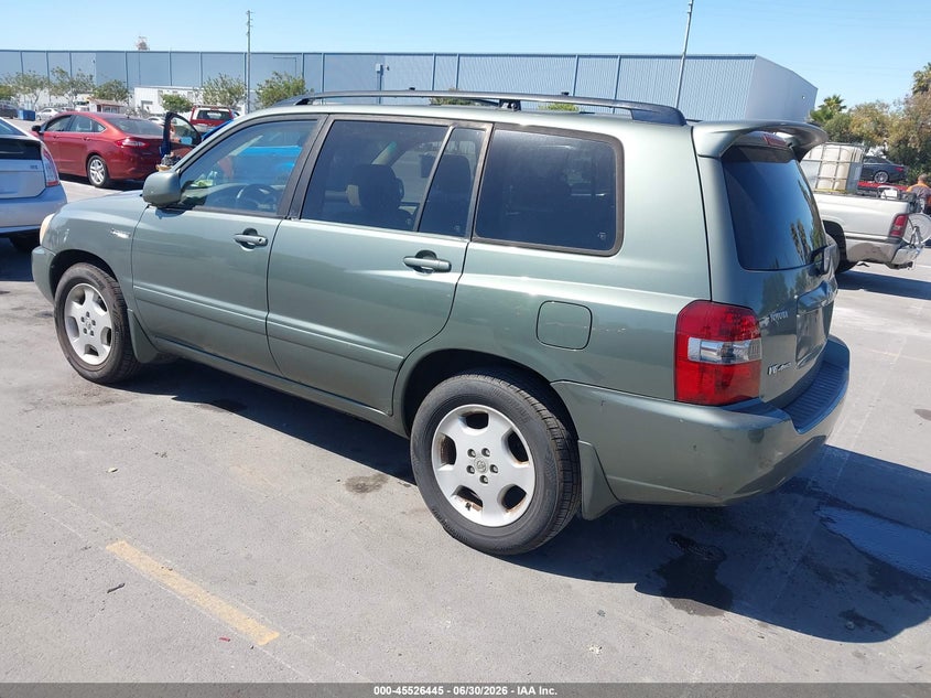 2006 Toyota Highlander VIN JTEEP21A860159955 IAAI salvage auction — NORMAL WEAR, Clear-Dealer Only (Kentucky), sold $750 on 2026-07-29 (photo 3)