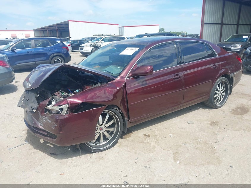 2007 Toyota Avalon VIN 4T1BK36B17U216872 IAAI salvage auction — FRONT & REAR, Salvage (Texas), sold $525 on 2026-08-24 (photo 2)