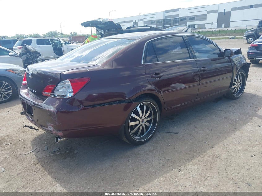 2007 Toyota Avalon VIN 4T1BK36B17U216872 IAAI salvage auction — FRONT & REAR, Salvage (Texas), sold $525 on 2026-08-24 (photo 4)