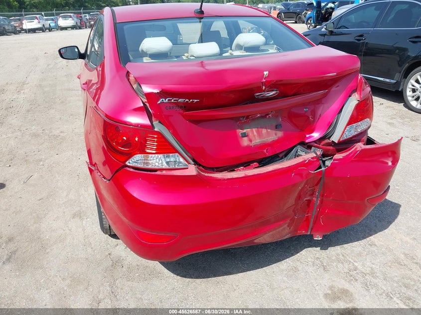 2014 Hyundai Accent VIN KMHCT4AE1EU755806 IAAI salvage auction — REAR END, Salvage Title, sold $1,250 on 2026-07-31 (photo 6)