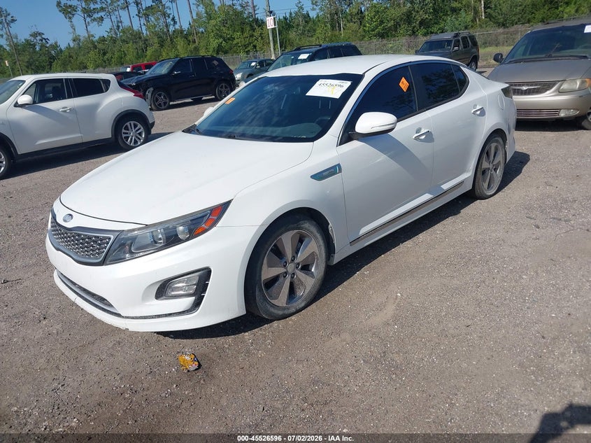 2015 Kia Optima hybrid VIN KNAGN4AD7F5091740 IAAI salvage auction — NORMAL WEAR, Clear (Florida), sold $500 on 2026-07-21 (photo 2)
