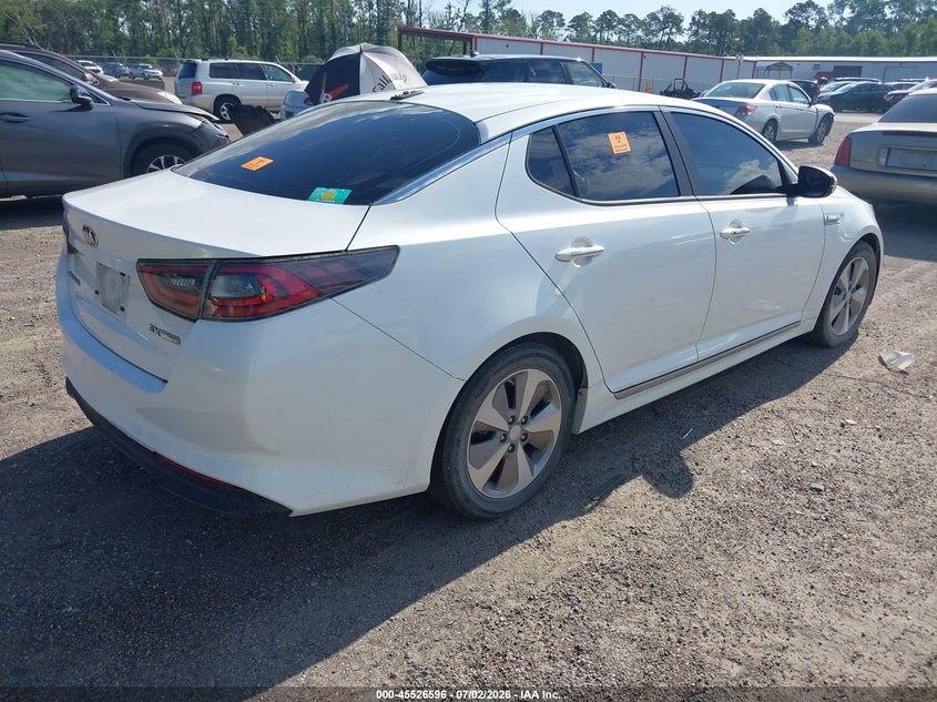 2015 Kia Optima hybrid VIN KNAGN4AD7F5091740 IAAI salvage auction — NORMAL WEAR, Clear (Florida), sold $500 on 2026-07-21 (photo 4)