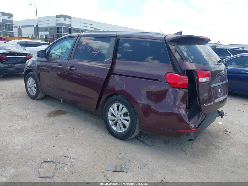 2015 Kia SEDONA VIN KNDMB5C12F6040566 IAAI salvage auction — BIO HAZARD, Salvage (Texas), sold $500 on 2026-07-28 (photo 3)