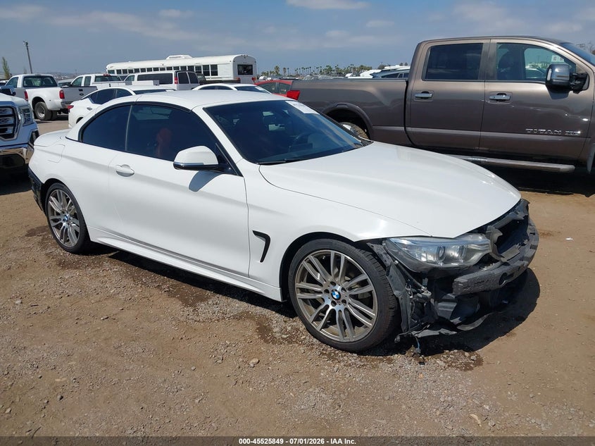 2016 BMW 4er VIN WBA3V7C50G5A28506 IAAI salvage auction — FRONT & REAR, Wait Title, sold $3,300 on 2026-08-16 (photo 1)
