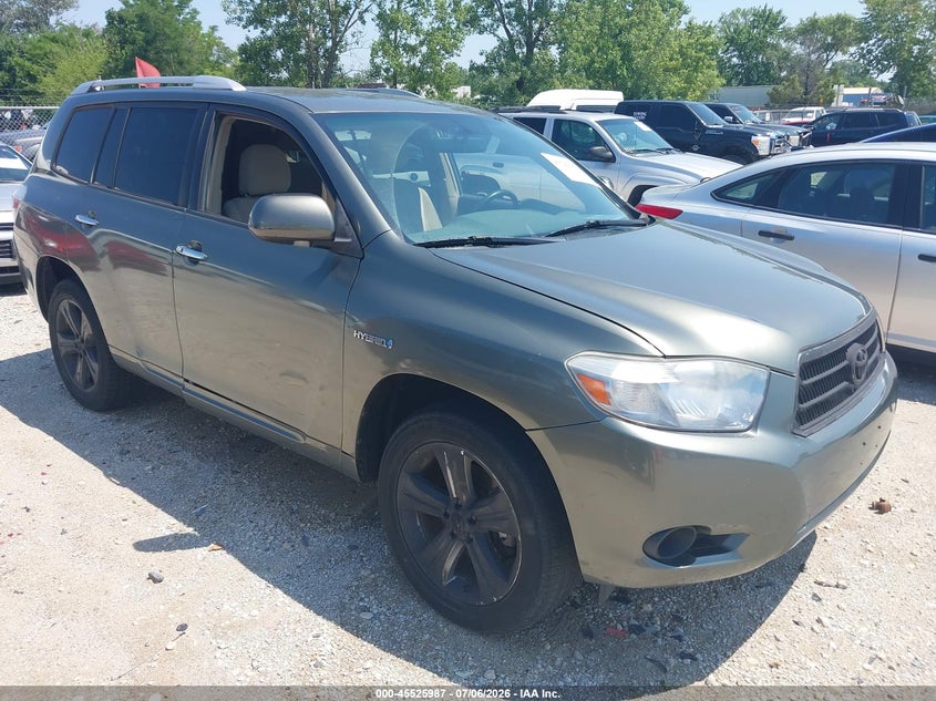 2008 Toyota Highlander hybrid VIN JTEEW41A382010195 IAAI salvage auction — NORMAL WEAR, Clear (Indiana), sold $950 on 2026-07-21 (photo 1)