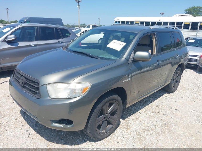 2008 Toyota Highlander hybrid VIN JTEEW41A382010195 IAAI salvage auction — NORMAL WEAR, Clear (Indiana), sold $950 on 2026-07-21 (photo 2)