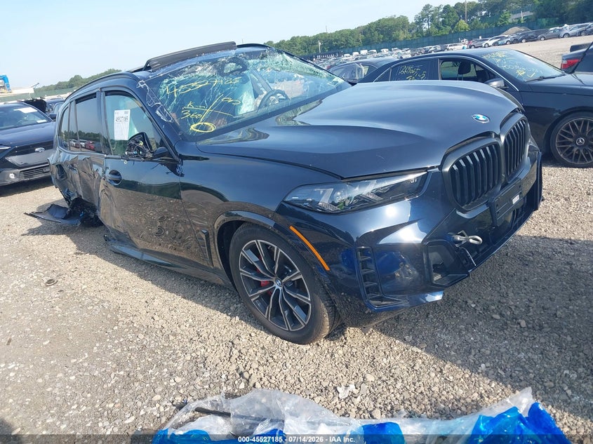 2026 BMW X5 VIN 5UX23EU09T9374807 IAAI salvage auction — FRONT & REAR, Mv-907A (New York), sold $11,200 on 2026-07-21 (photo 1)