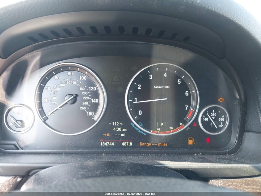 2014 BMW 5er VIN WBA5A5C59ED020820 IAAI salvage auction — FRONT END, Wait Title, sold $800 on 2026-08-17 (photo 7)
