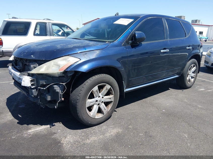 2006 Nissan Murano VIN JN8AZ08T76W415187 IAAI salvage auction — NORMAL WEAR, Clear (Nevada), sold $175 on 2026-07-17 (photo 2)
