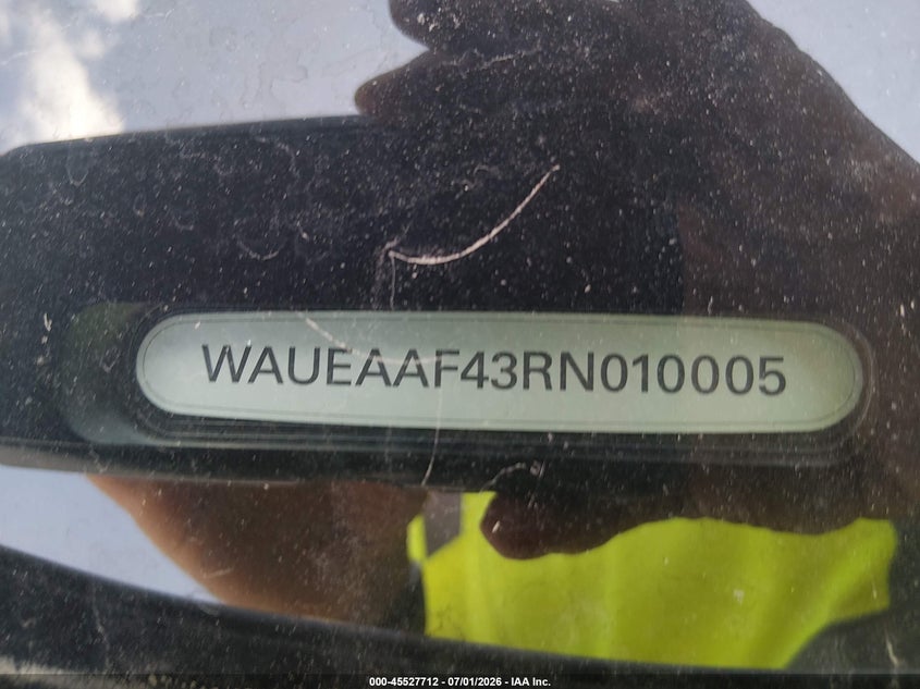 2024 Audi A4 VIN WAUEAAF43RN010005 IAAI salvage auction — REAR END, Enterprise Vehicles Clear Only (Texas), sold $17,600 on 2026-07-13 (photo 9)