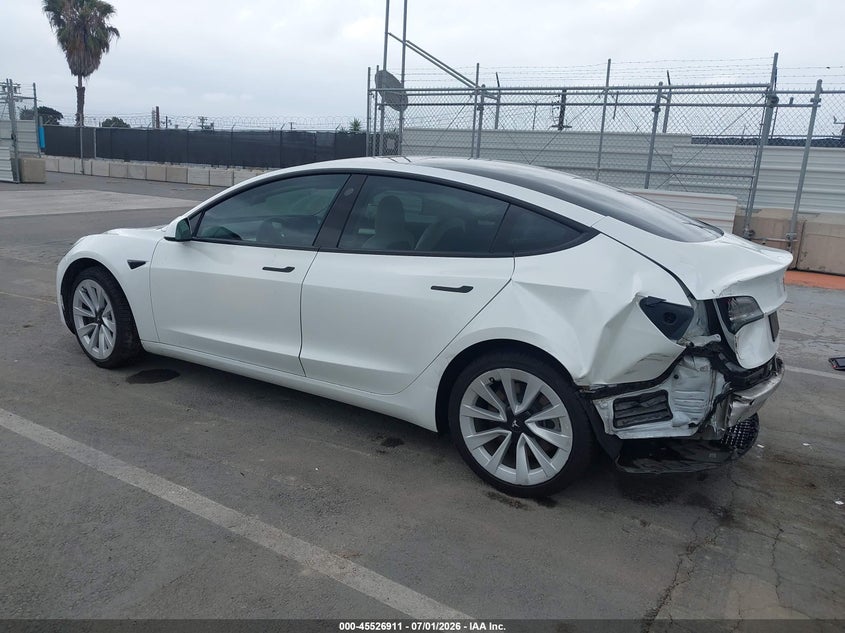 2022 Tesla Model 3 VIN 5YJ3E1EB6NF144479 IAAI salvage auction — REAR END, Salvage Title, sold $10,600 on 2026-07-22 (photo 3)