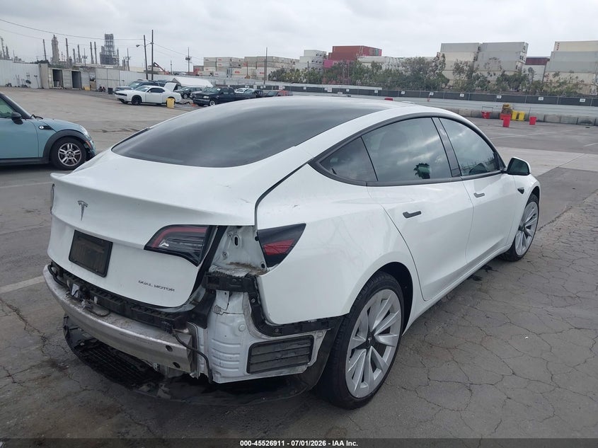 2022 Tesla Model 3 VIN 5YJ3E1EB6NF144479 IAAI salvage auction — REAR END, Salvage Title, sold $10,600 on 2026-07-22 (photo 4)
