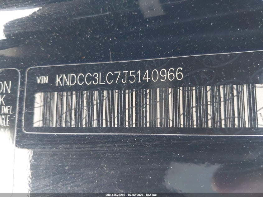2018 Kia Niro VIN KNDCC3LC7J5140966 IAAI salvage auction — NORMAL WEAR, Clear - Dealer Only (California), sold $1,450 on 2026-07-13 (photo 9)