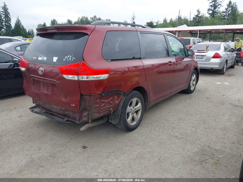 2012 Toyota Sienna VIN 5TDKK3DC4CS273629 IAAI salvage auction — REAR END, Bill Of Sale (Washington), sold $1,700 on 2026-07-22 (photo 4)