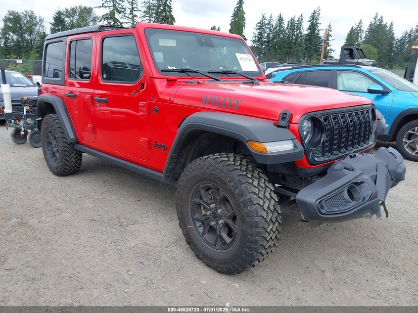 2025 Jeep Wrangler / VIN 1C4PJXDN7SW555621 IAAI salvage auction — FRONT END, Salvage Title, sold $21,700 on 2026-07-29 (photo 1)