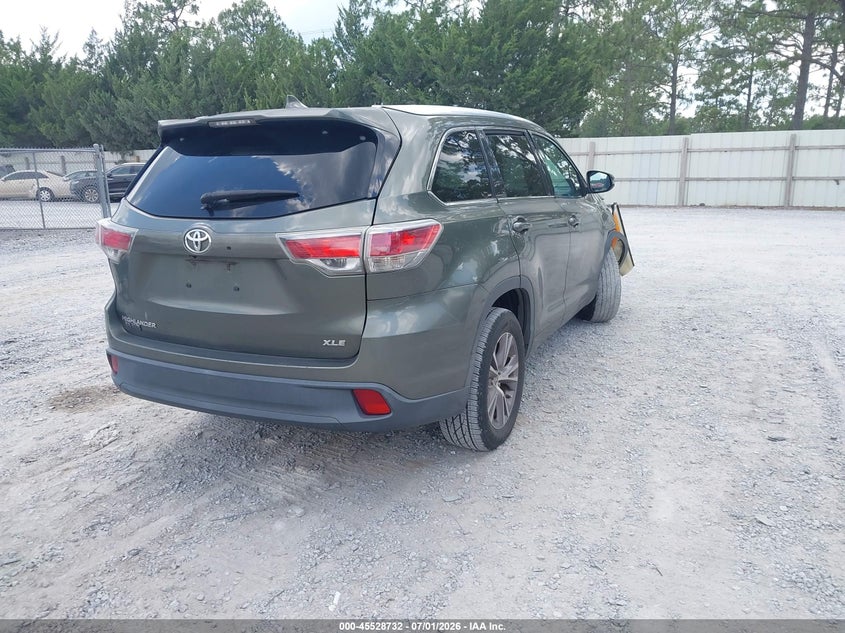 2014 Toyota Highlander VIN 5TDKKRFH9ES007652 IAAI salvage auction — FRONT END, Rebuildable (Florida), sold $4,000 on 2026-07-11 (photo 4)