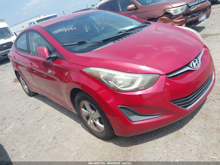 2014 Hyundai Elantra VIN KMHDH4AE3EU158193 IAAI salvage auction — NORMAL WEAR, Clear (Pennsylvania), sold $375 on 2026-07-08 (photo 1)