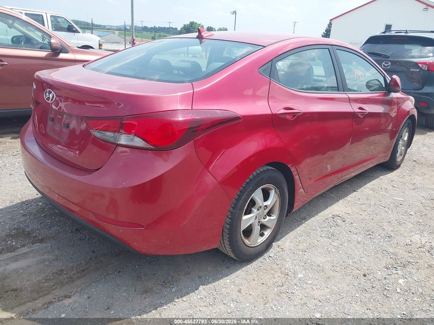 2014 Hyundai Elantra VIN KMHDH4AE3EU158193 IAAI salvage auction — NORMAL WEAR, Clear (Pennsylvania), sold $375 on 2026-07-08 (photo 4)