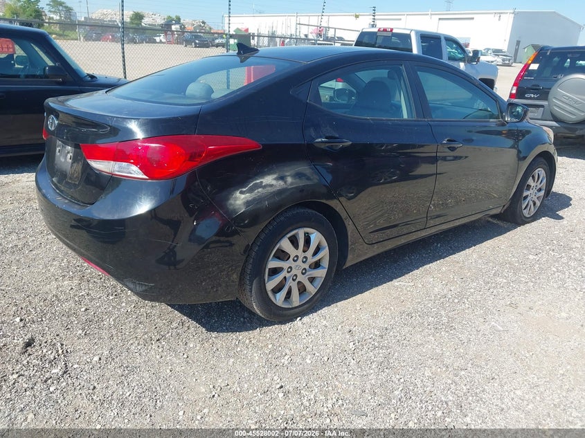 2012 Hyundai Elantra VIN KMHDH4AE6CU456718 IAAI salvage auction — NORMAL WEAR, Clear (Illinois), sold $675 on 2026-07-15 (photo 4)